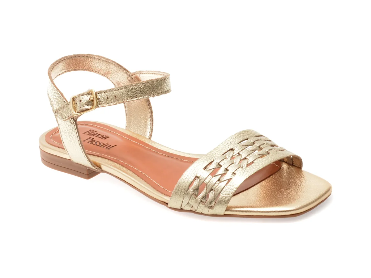 Sandale Flavia Passini Aurii, 366903, Din Piele Naturala