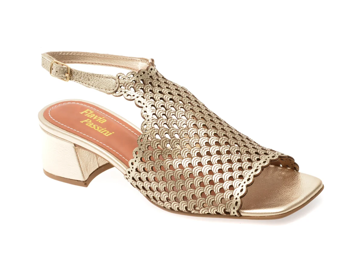 Sandale Flavia Passini Aurii, 356719, Din Piele Naturala