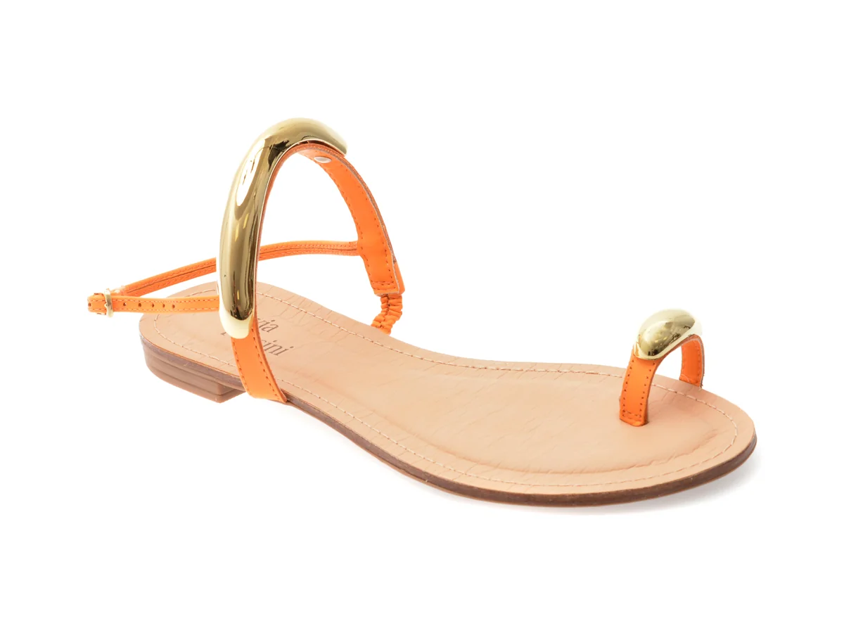 Sandale Flavia Passini Portocalii 368506 Din Piele Naturală