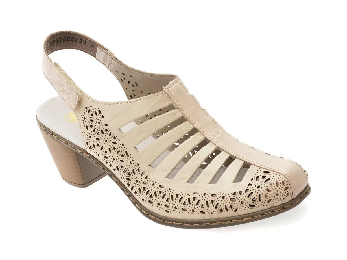 Sandale Rieker Bej, 40959, Din Piele Naturala