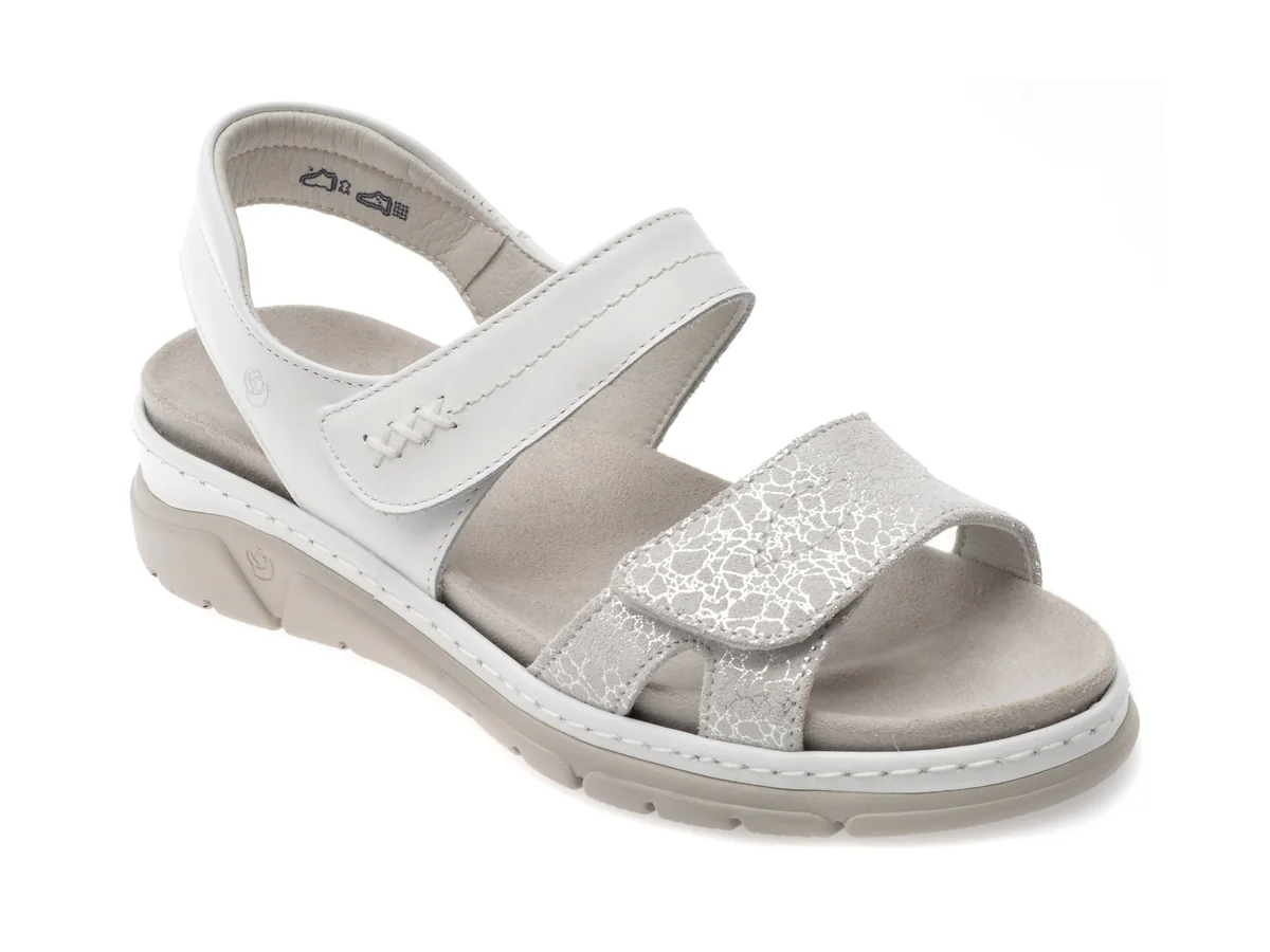 Sandale Suave Albe, Mostar, Din Piele Naturala