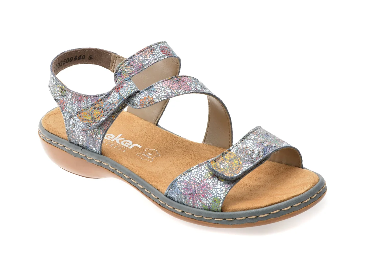 Sandale Rieker Albastre, 659C7, Din Piele Naturală