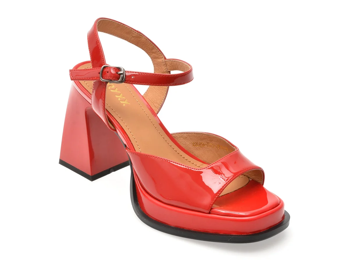 Sandale Gryxx Roșii 22L956 Din Piele Naturală Lăcuită