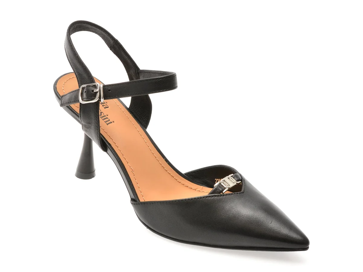 Pantofi Eleganți Flavia Passini Negri, A51, Din Piele Naturală