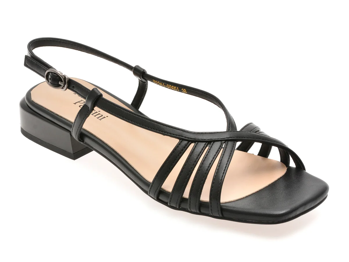 Sandale Flavia Passini Negre, Q2651, Din Piele Naturală