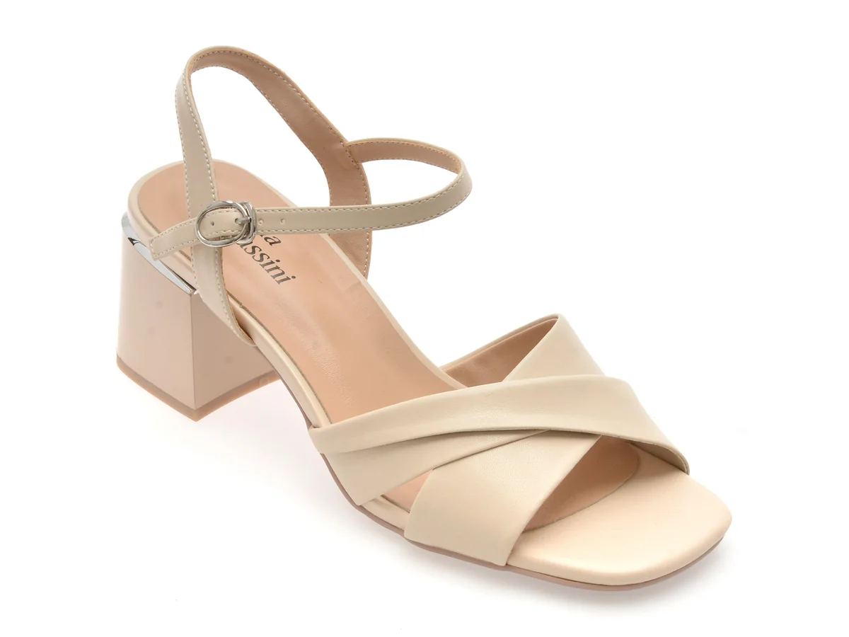 Sandale Flavia Passini Bej, X8776, Din Piele Naturala