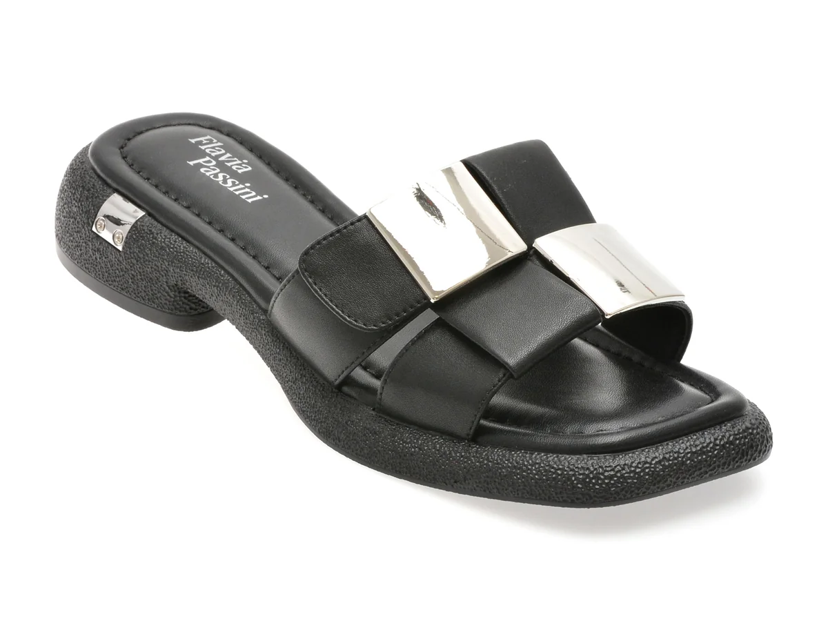 Papuci Flavia Passini Negri, X8962, Din Piele Naturala