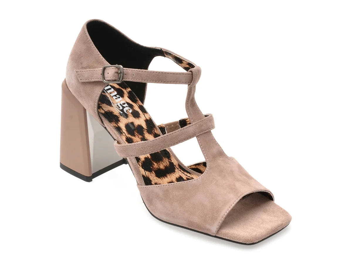 Sandale Image Maro, K655, Din Piele Întoarsă