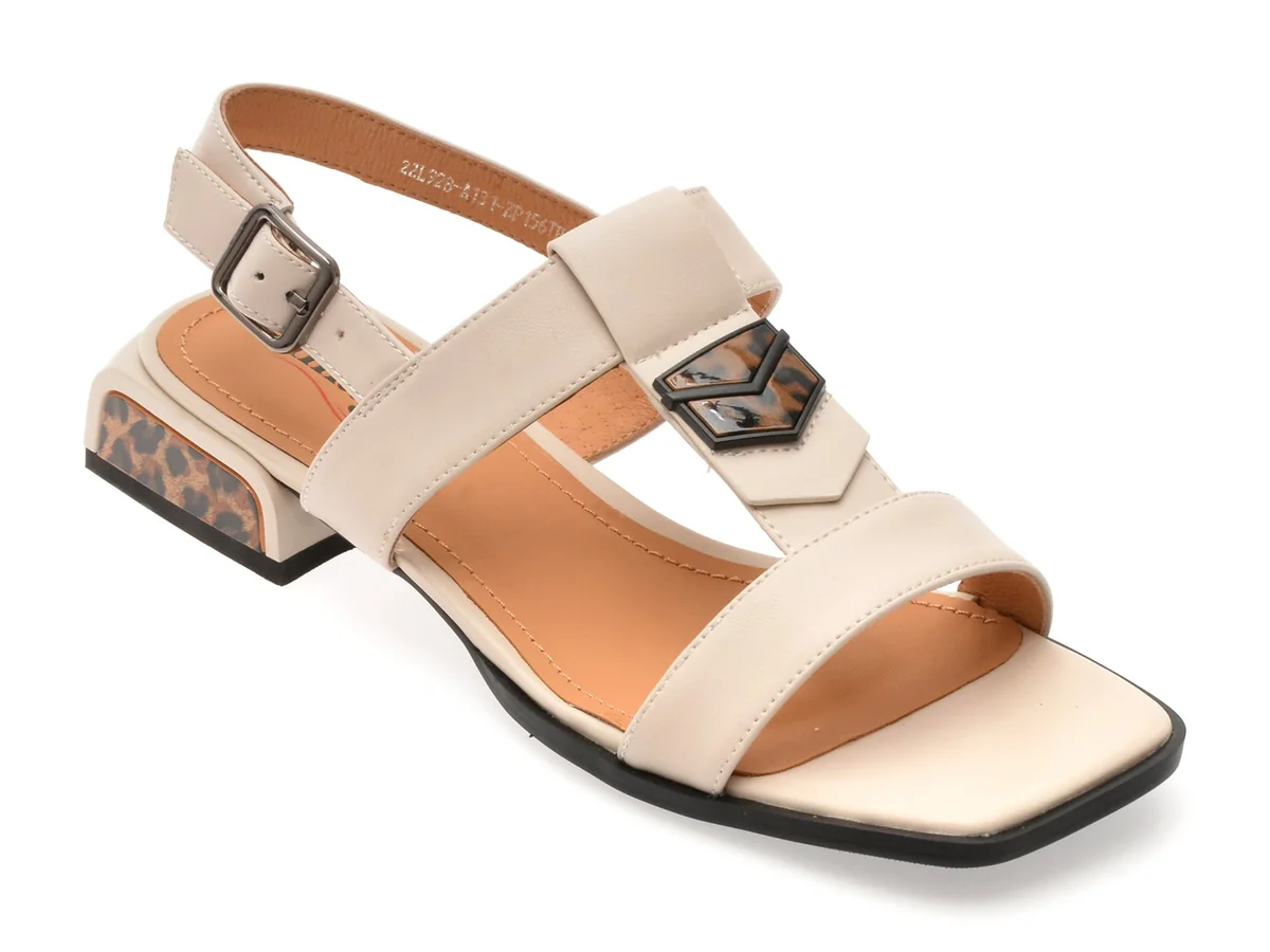 Sandale Image Albe, 22L928, Din Piele Naturala