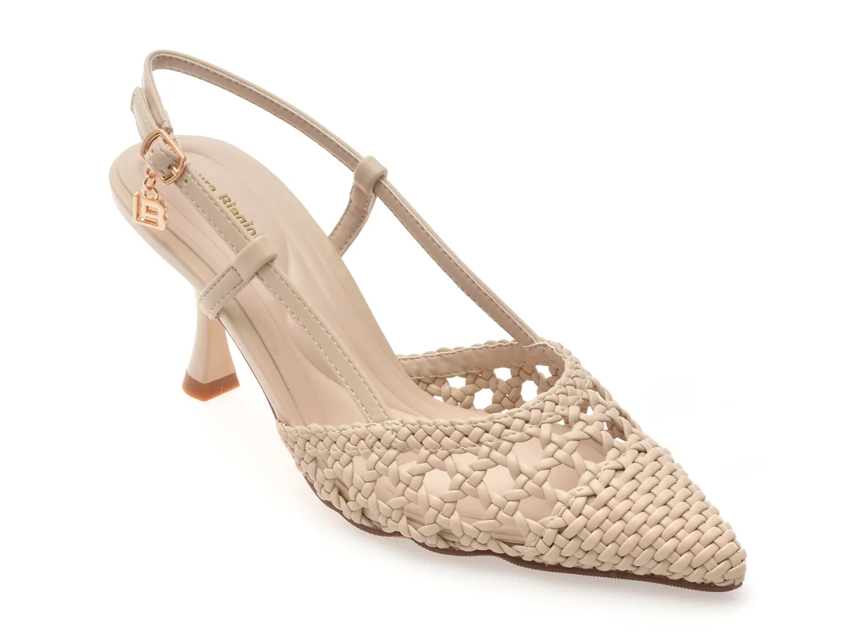 Pantofi Eleganti Laura Biagiotti Bej, 8973, Din Piele Ecologică