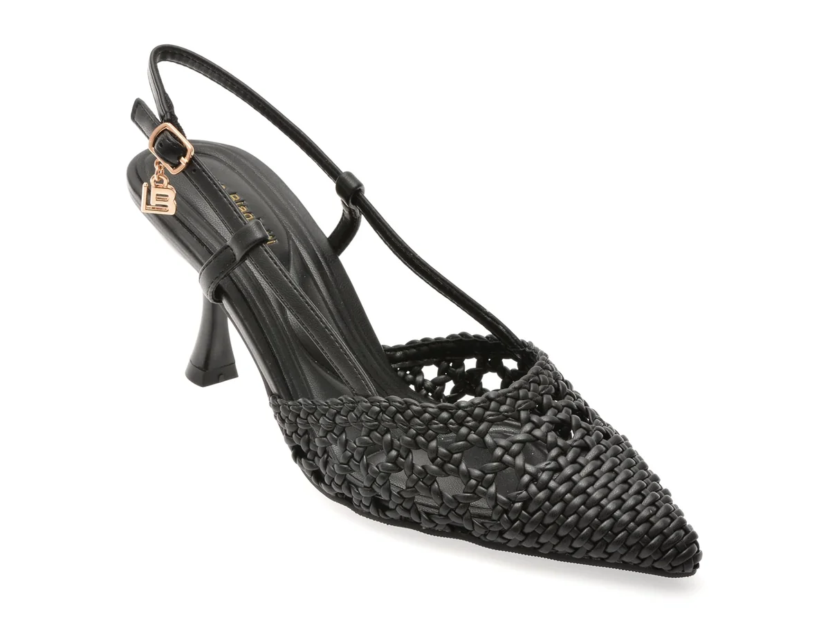 Pantofi Eleganti La Laura Biagiotti Negri 8973 Din Piele Ecologică
