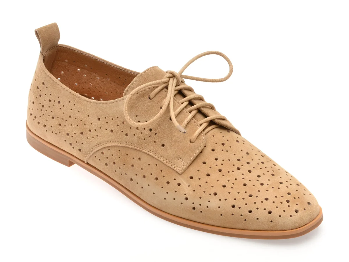 Pantofi Gryxx Bej, 4C121, Din Piele Întoarsă