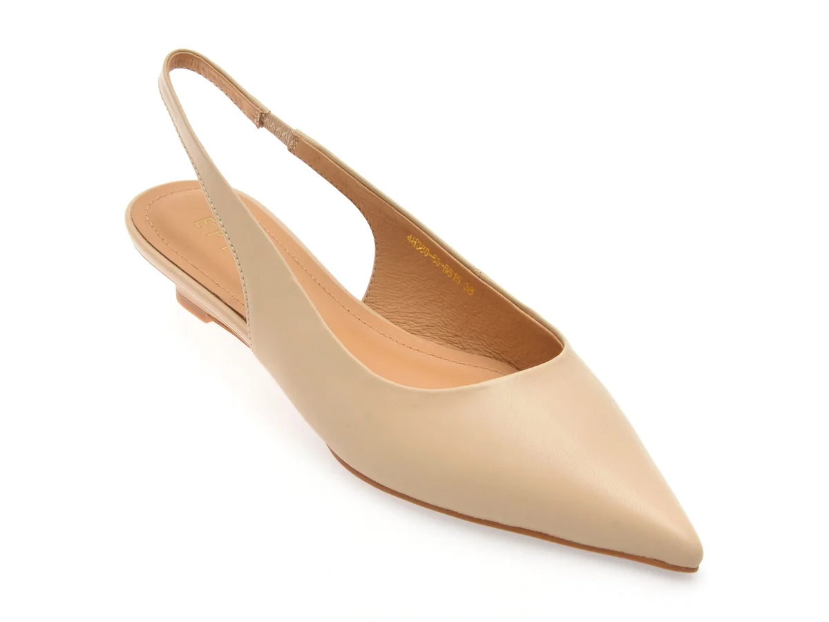 Pantofi Epica Bej, 4H388, Din Piele Naturala