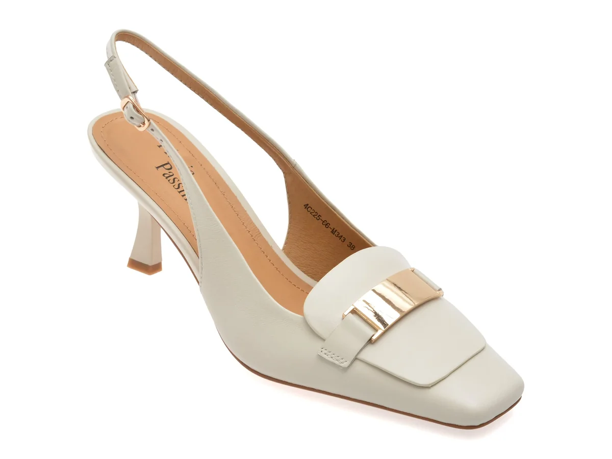 Pantofi Eleganti Flavia Passini Albi, 4C225, Din Piele Naturala
