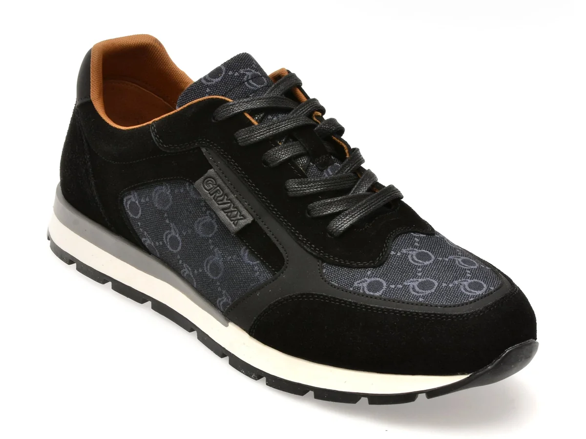 Pantofi Sport Gryxx Negri, 7621, Din Material Textil
