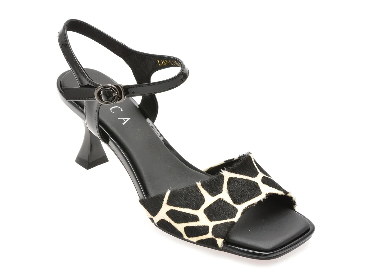 Sandale Eleganti Epica Negre L167 Din Piele Naturala