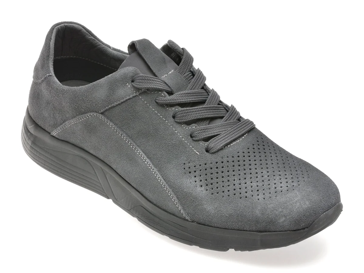 Pantofi Sport Epica Gri, 1009, Din Piele Întoarsă