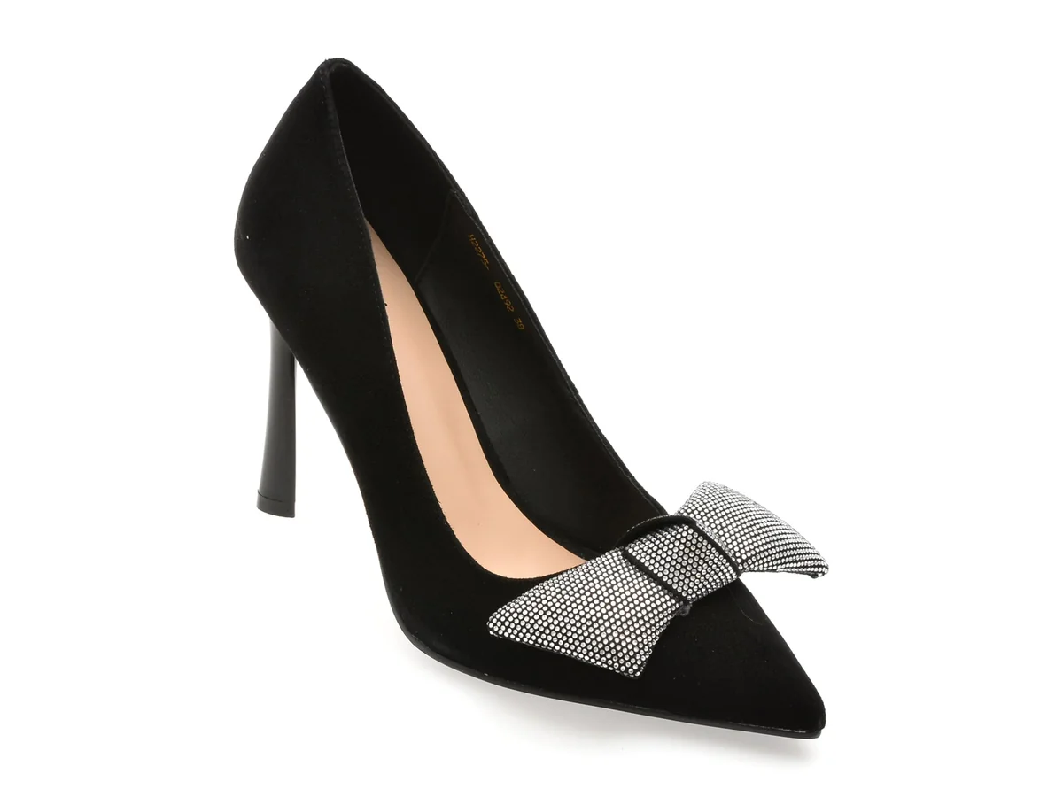 Pantofi Eleganti Flavia Passini Negri, Q2492, Din Piele Întoarsă