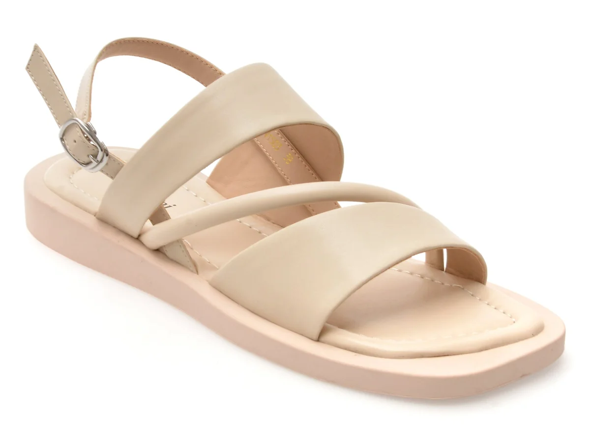 Sandale Flavia Passini Bej, V1503, Din Piele Naturala