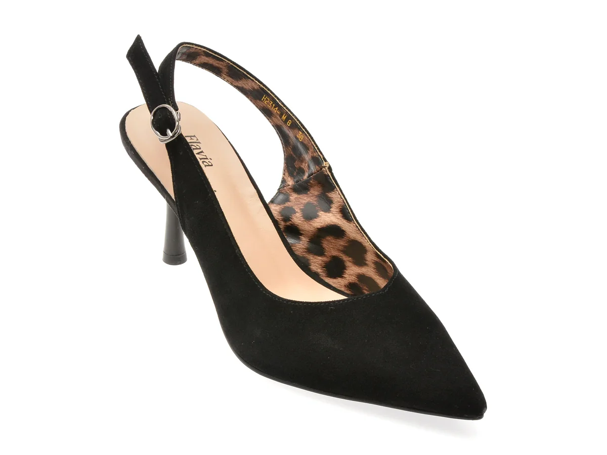 Pantofi Eleganti Flavia Passini Negri, M8, Din Piele Întoarsă