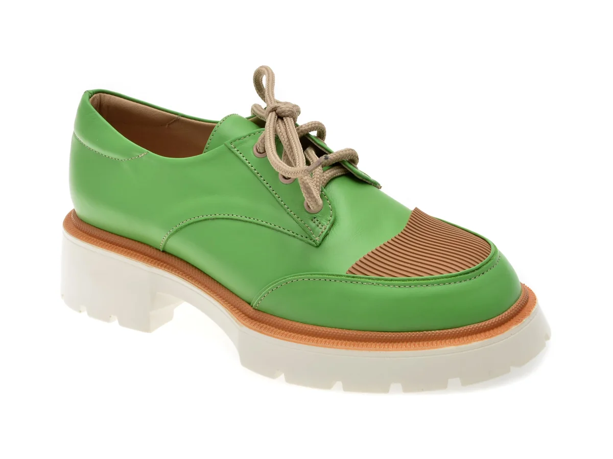 Pantofi Flavia Passini Verzi, 6003, Din Piele Naturala