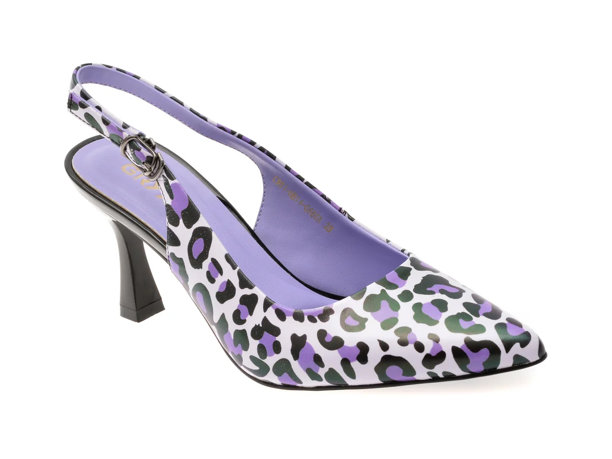 Pantofi Eleganti Gryxx Mov, H814, Din Piele Naturala