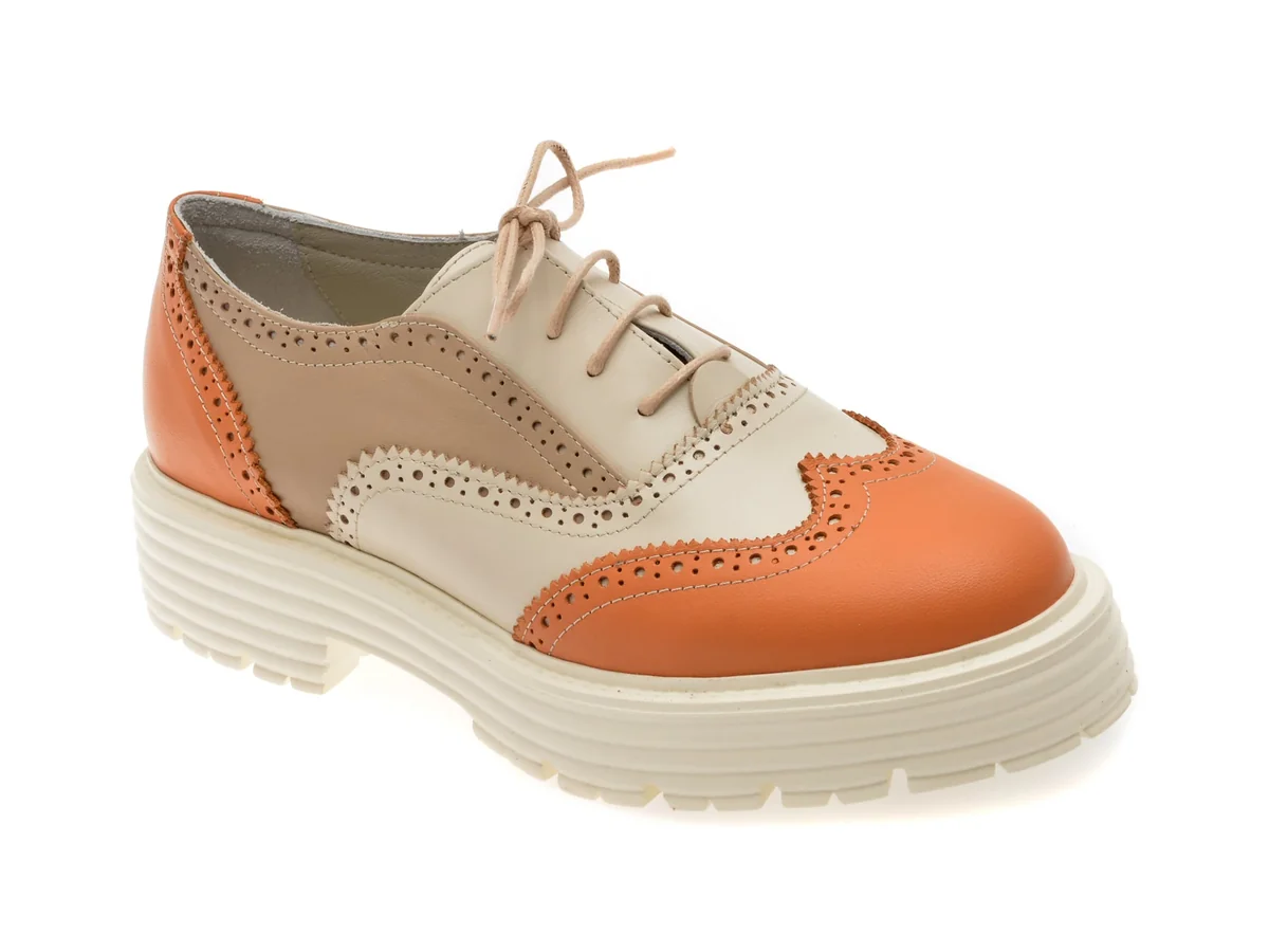 Pantofi Flavia Passini Albi 7539 Din Piele Naturala