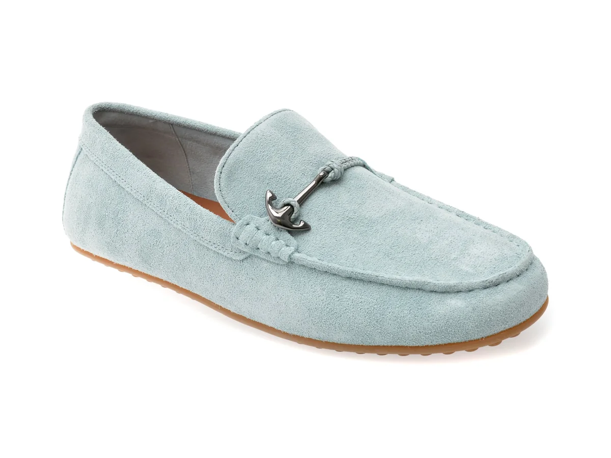 Mocasini Eleganti Aldo Albastri, WILBART 450, Din Piele Întoarsă