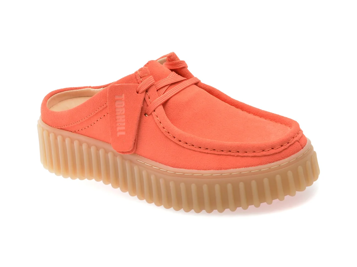 Papuci Clarks Portocalii, Torhill Mule, Din Năbuc