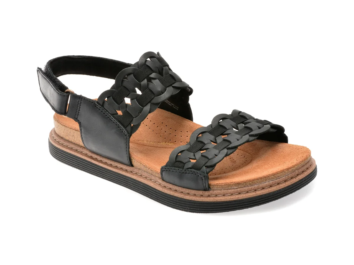 Sandale Clarks Negre, Arwell Glide, Din Piele Naturală