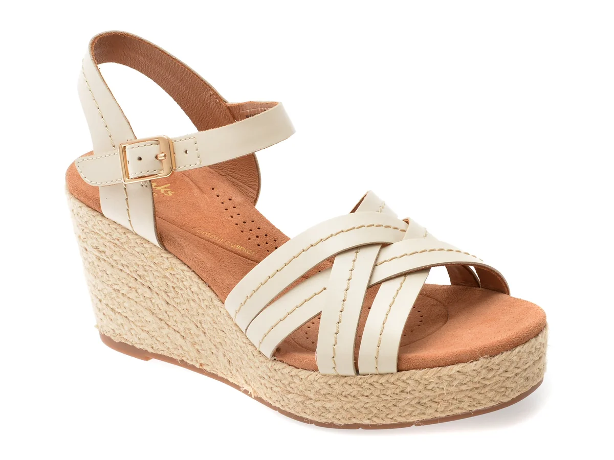 Sandale Clarks Bej, Sabina Strap, Din Piele Naturala
