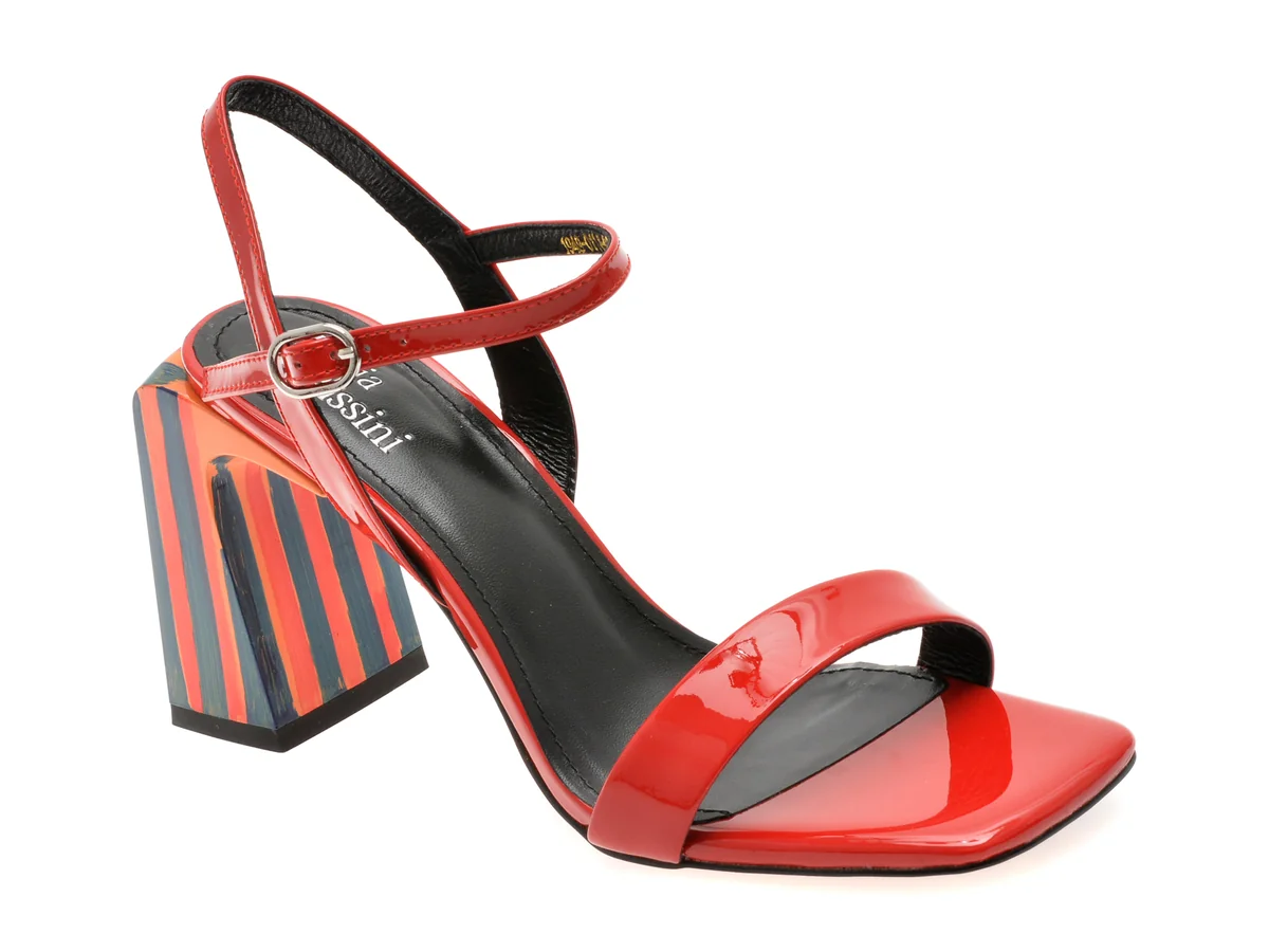 Sandale Flavia Passini Rosii 1949 Din Piele Naturala Lăcuită