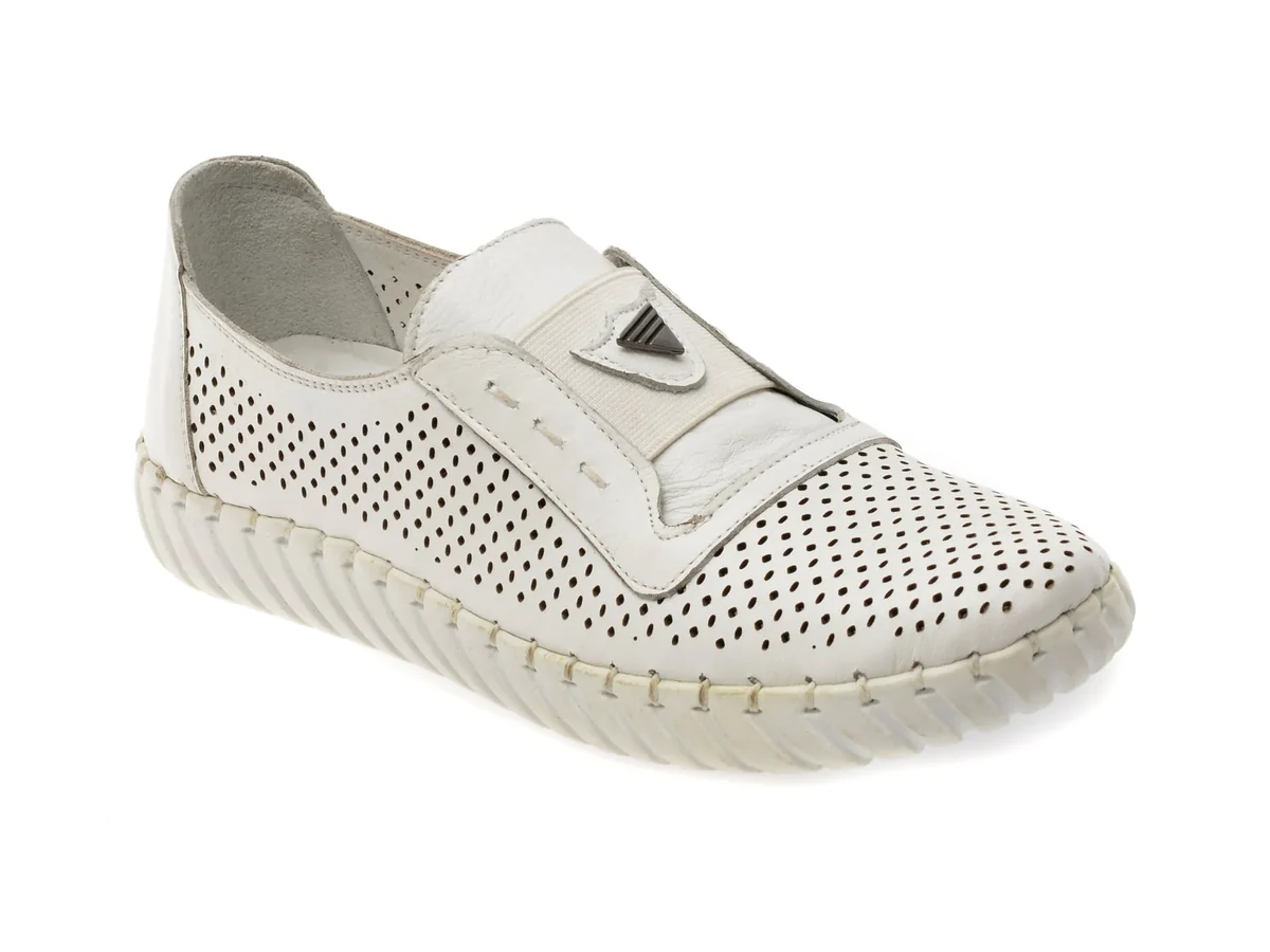 Pantofi Romax Albi 116 Din Piele Naturala