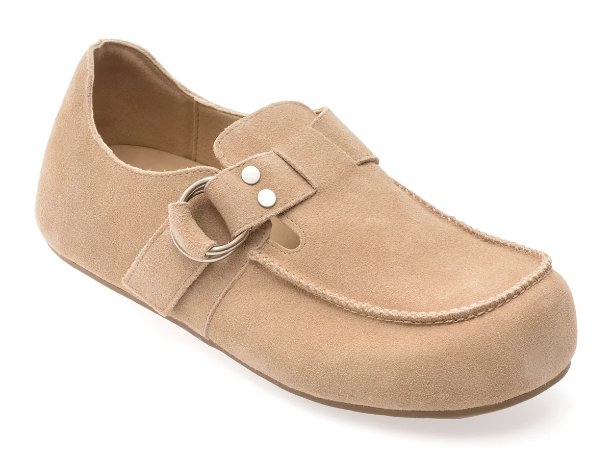 Mocasini Gryxx Bej Y25L722 Din Piele Întoarsă