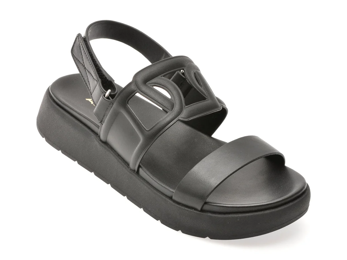 Sandale Aldo Negre, Unuvia 001, Din Piele Naturala