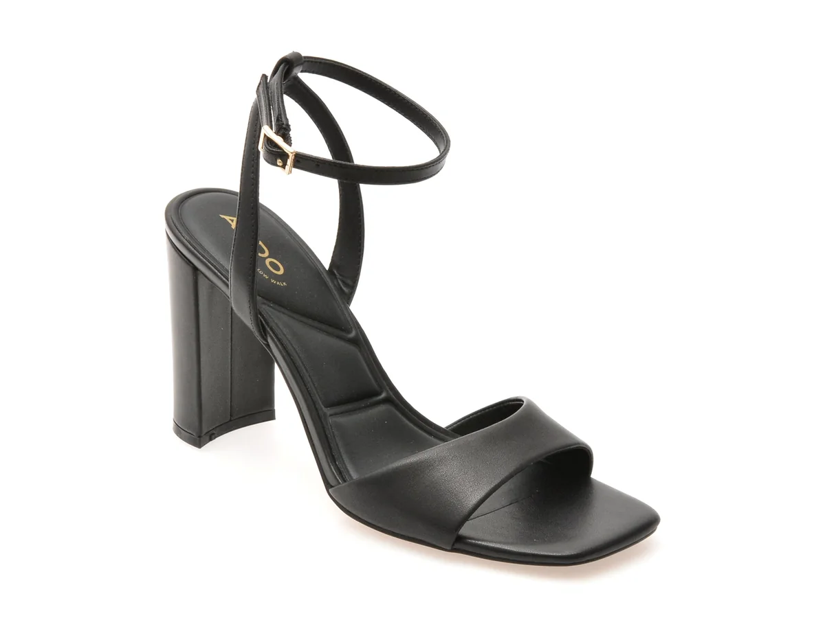 Sandale Elegante Aldo Negre, Serenya 001, Din Piele Naturală