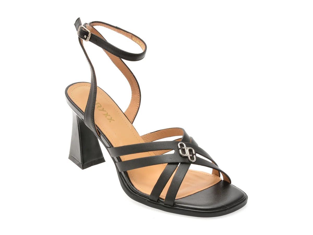 Sandale Elegante Gryxx Negre 4H329, Din Piele Naturala