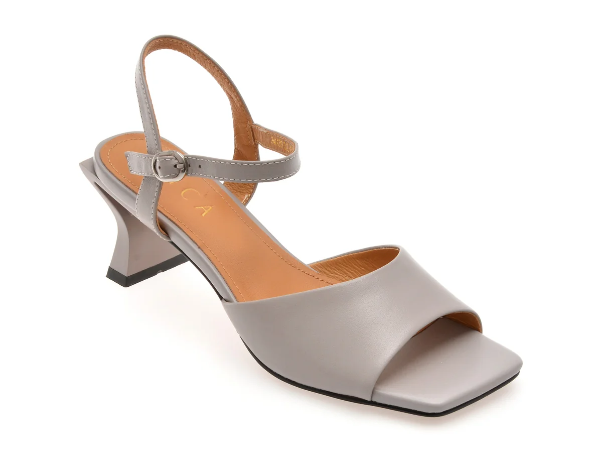 Sandale Epica Gri, 22L, Din Piele Naturala