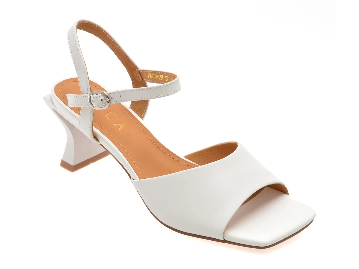 Sandale Epica Albe, 22L, Din Piele Naturala