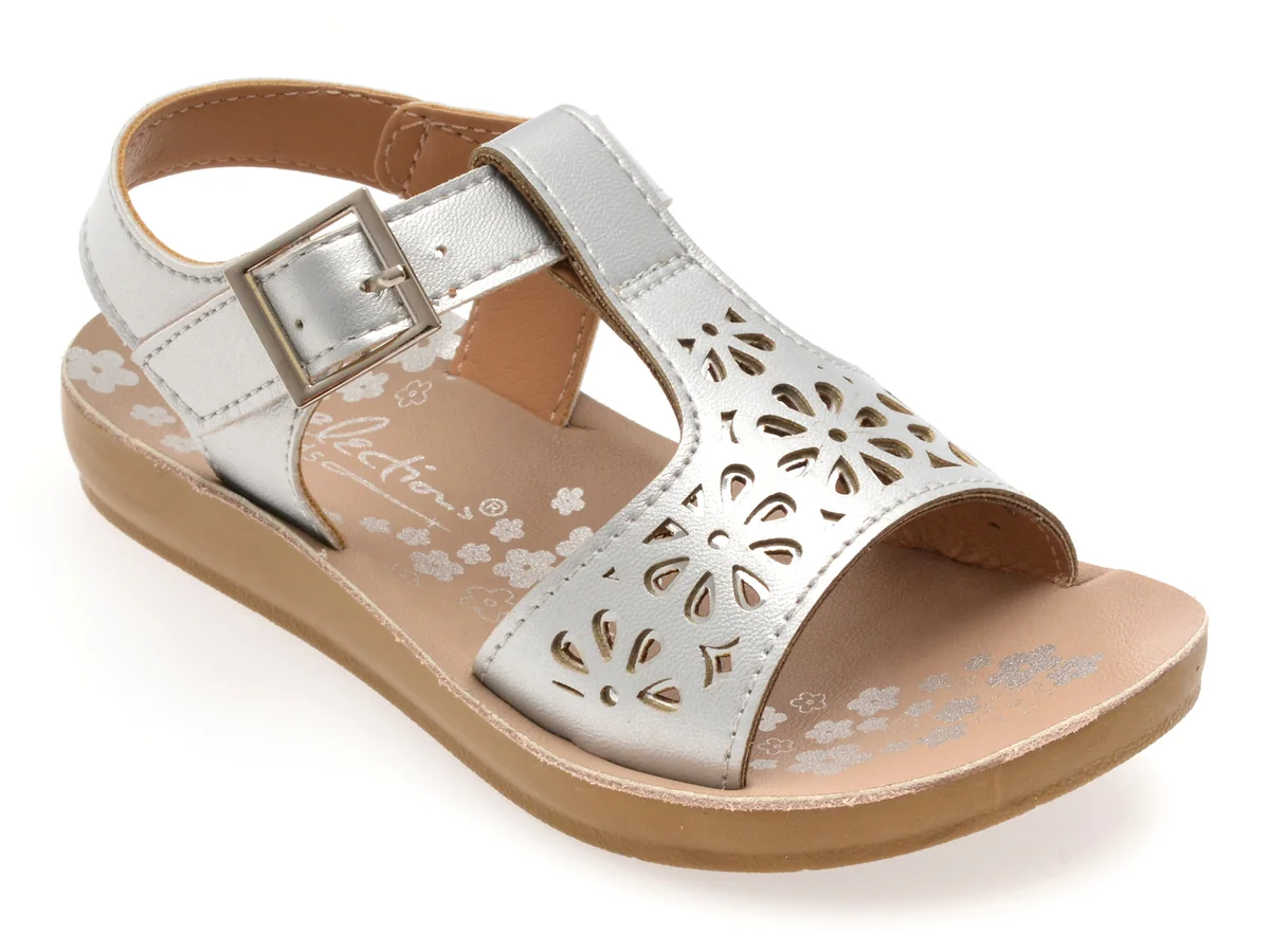 Sandale Selection Kids Argintii, 82949, Din Piele Ecologică