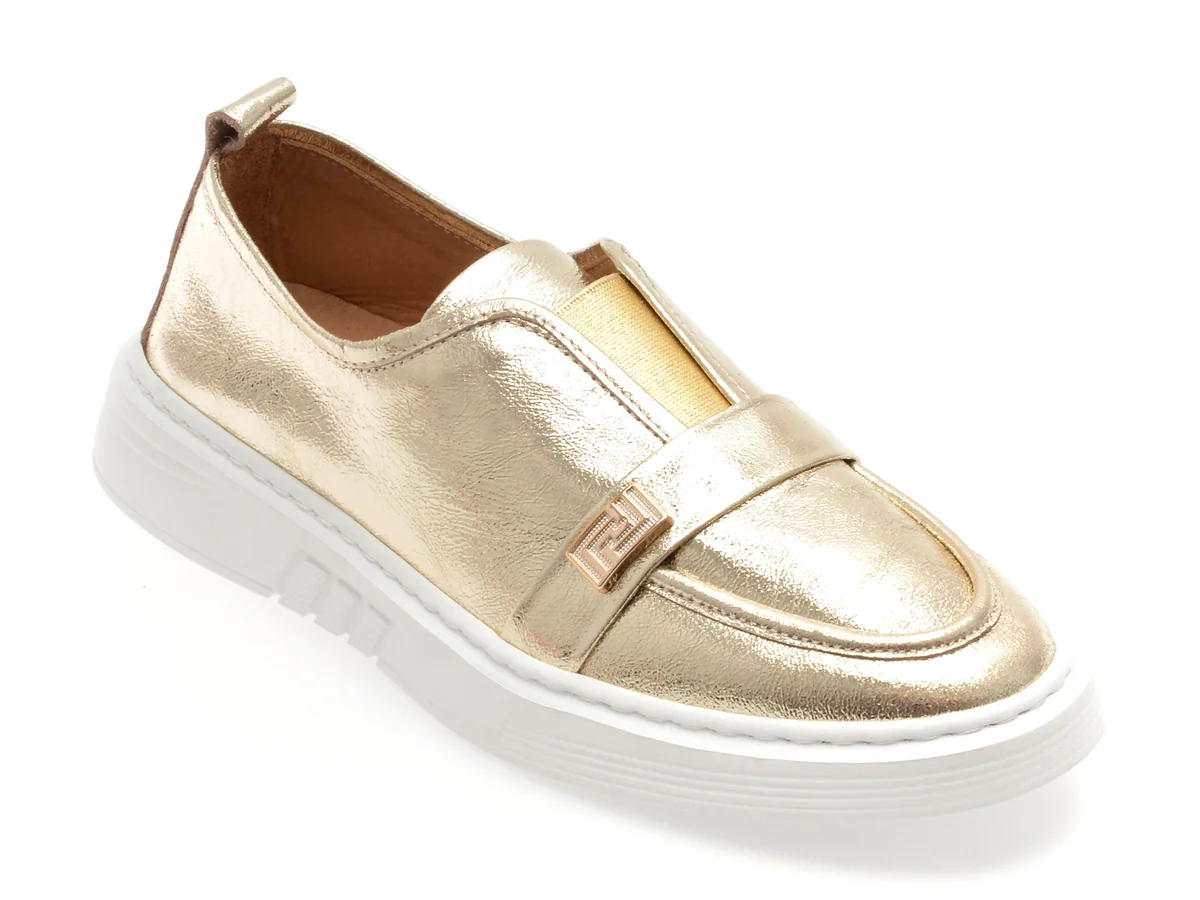 Pantofi Gryxx Aurii, 195S03, Din Piele Naturală