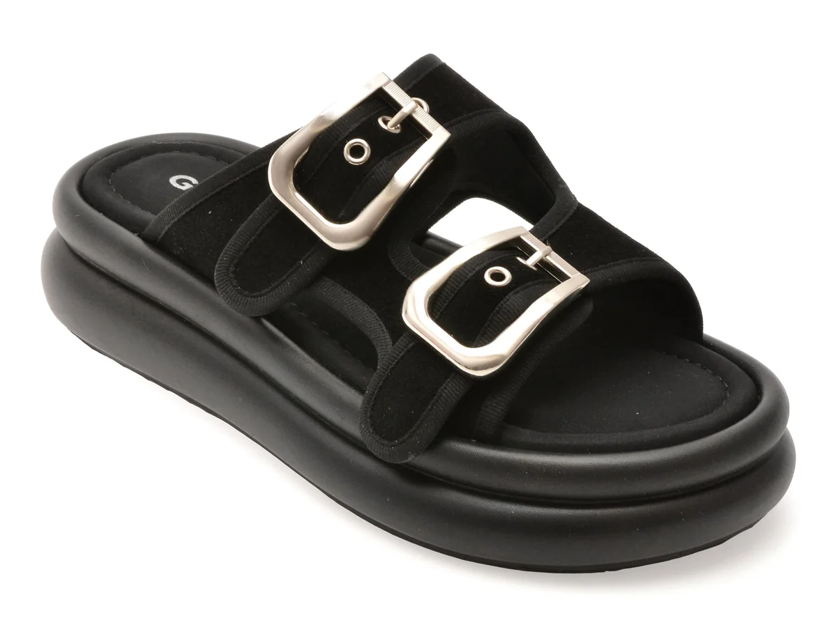 Papuci Gryxx Negri, Y24L08, Din Piele Întoarsă