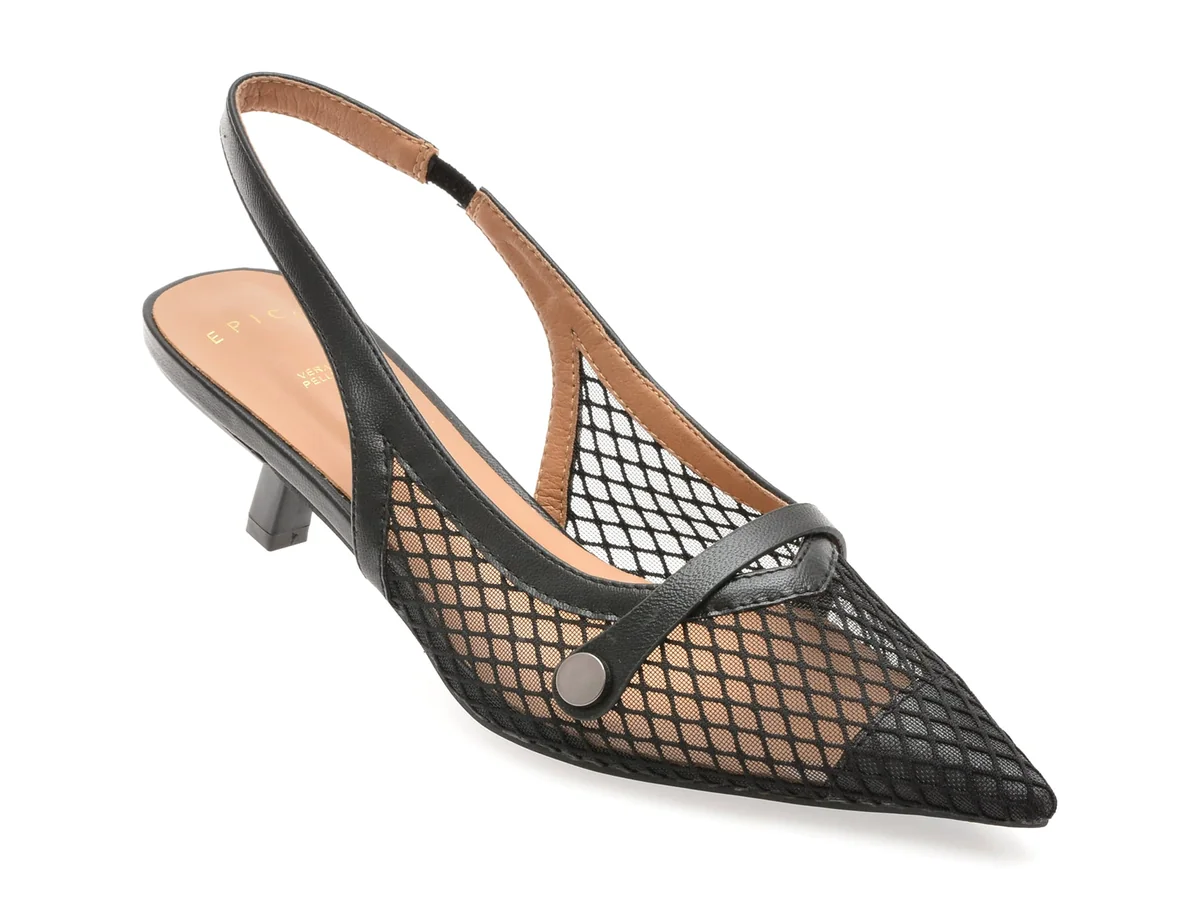 Pantofi Eleganți Epica Negri, 82979, Din Material Textil