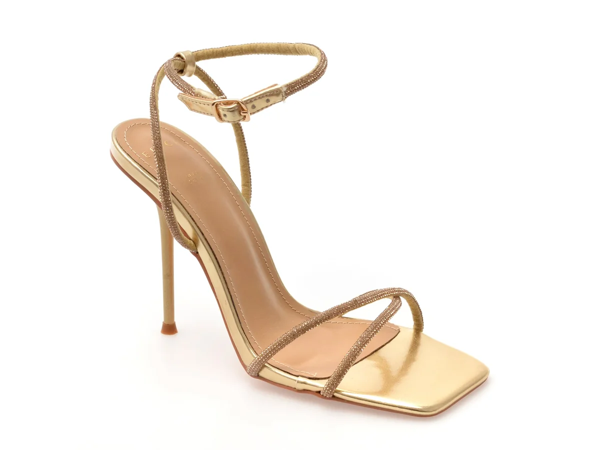 Sandale Elegante Epica Aurii 82941, Din Material Textil