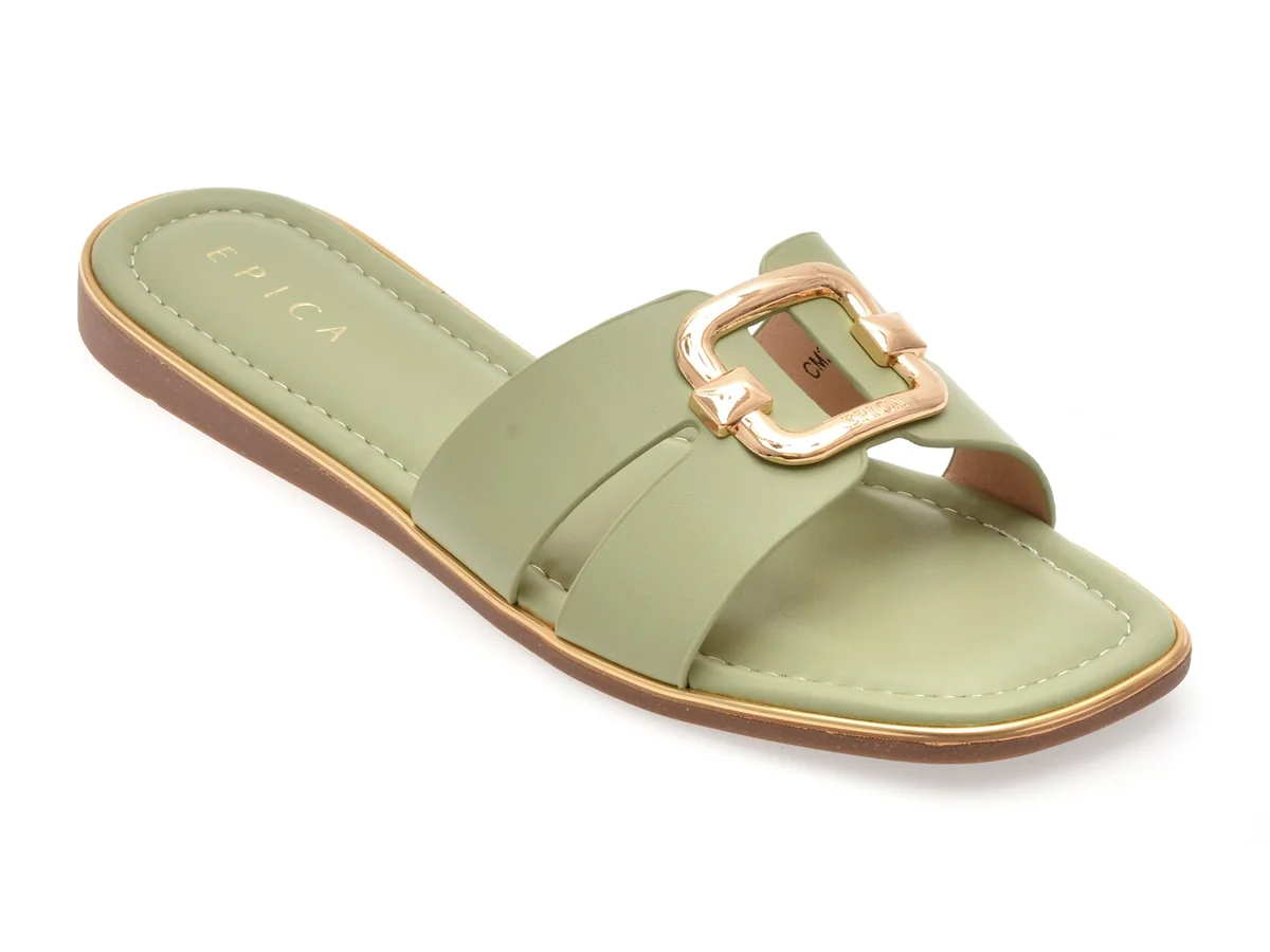 Papuci Epica Verzi, 82955, Din Piele Ecologică