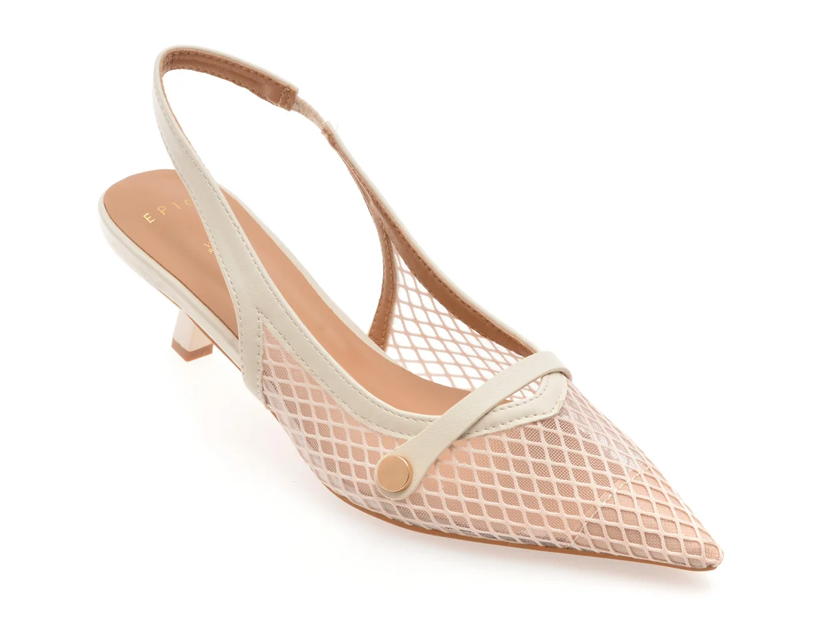 Pantofi Eleganti Epica Albi, 82979, Din Material Textil