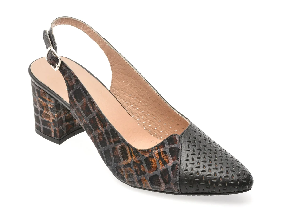 Pantofi Flavia Passini Negri, 4411598, Din Piele Naturala