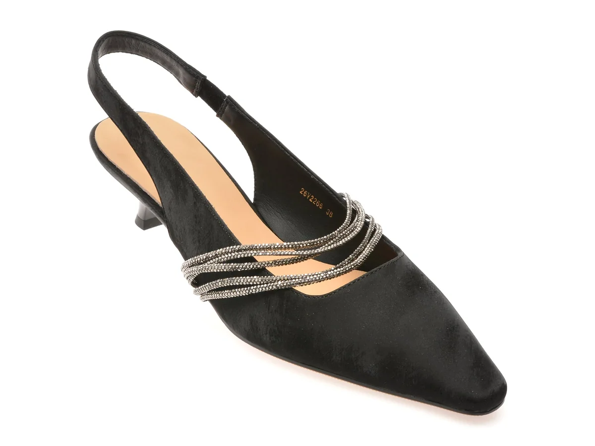 Pantofi Eleganti Epica Negri 26V2266 Din Piele Ecologică