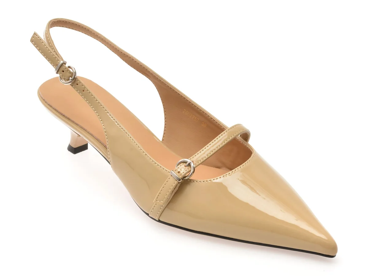 Pantofi Eleganți Epica Maro, 26U2257, Din Piele Ecologică Lăcuită