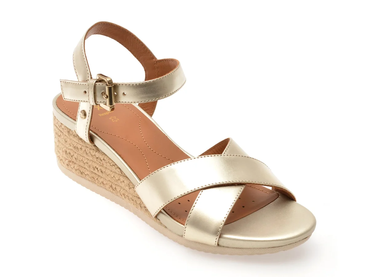 Sandale Geox Aurii, D02HHC, Din Piele Naturala